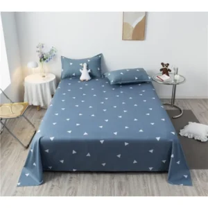 Lindy Double Size Bed Sheets - 3 Pieces - Blue/White